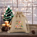 Custom Christmas linen drawstring gift bag DIY