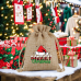 Christmas Favor Gift Bags Small Jute Drawstring Bags