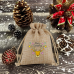 DIY Christmas Custom logo Printed Jute drawstring Gift bag