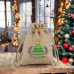 DIY Christmas Custom logo Printed Jute drawstring Gift bag