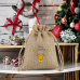 DIY Christmas Custom logo Printed Jute drawstring Gift bag