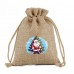 Christmas gift bag small drawstring jute bag custom logo