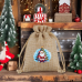 Christmas gift bag small drawstring jute bag custom logo