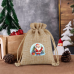 Christmas gift bag small drawstring jute bag custom logo